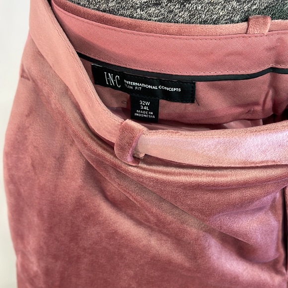 INC Slim Fit Pink Velvet Tuxedo Pants 32x34L - Picture 4 of 10